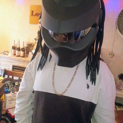 NEW ALIEN VS. PREDATOR FULL FACE MOTORCYCLE HELMET LASER LIGHT REVEALABLE HELMET