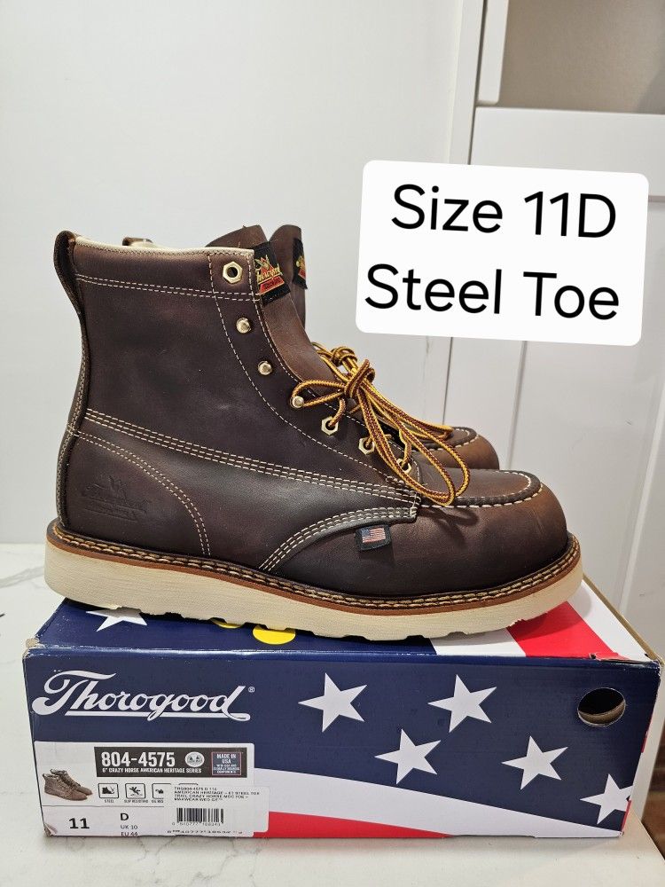 Thorogood Steel Toe Work Boots Size 11D