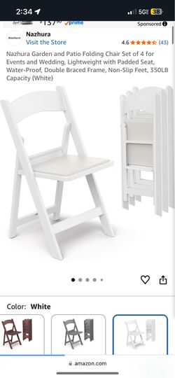 Padded folding chair set of 4