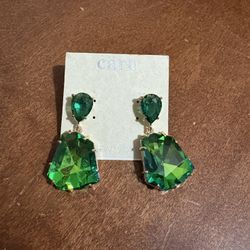NWT Emerald Green Statement Earrings by Cara