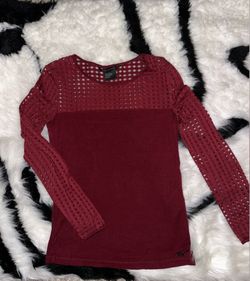 Elegant Armani Exchange Burgundy Women's Top