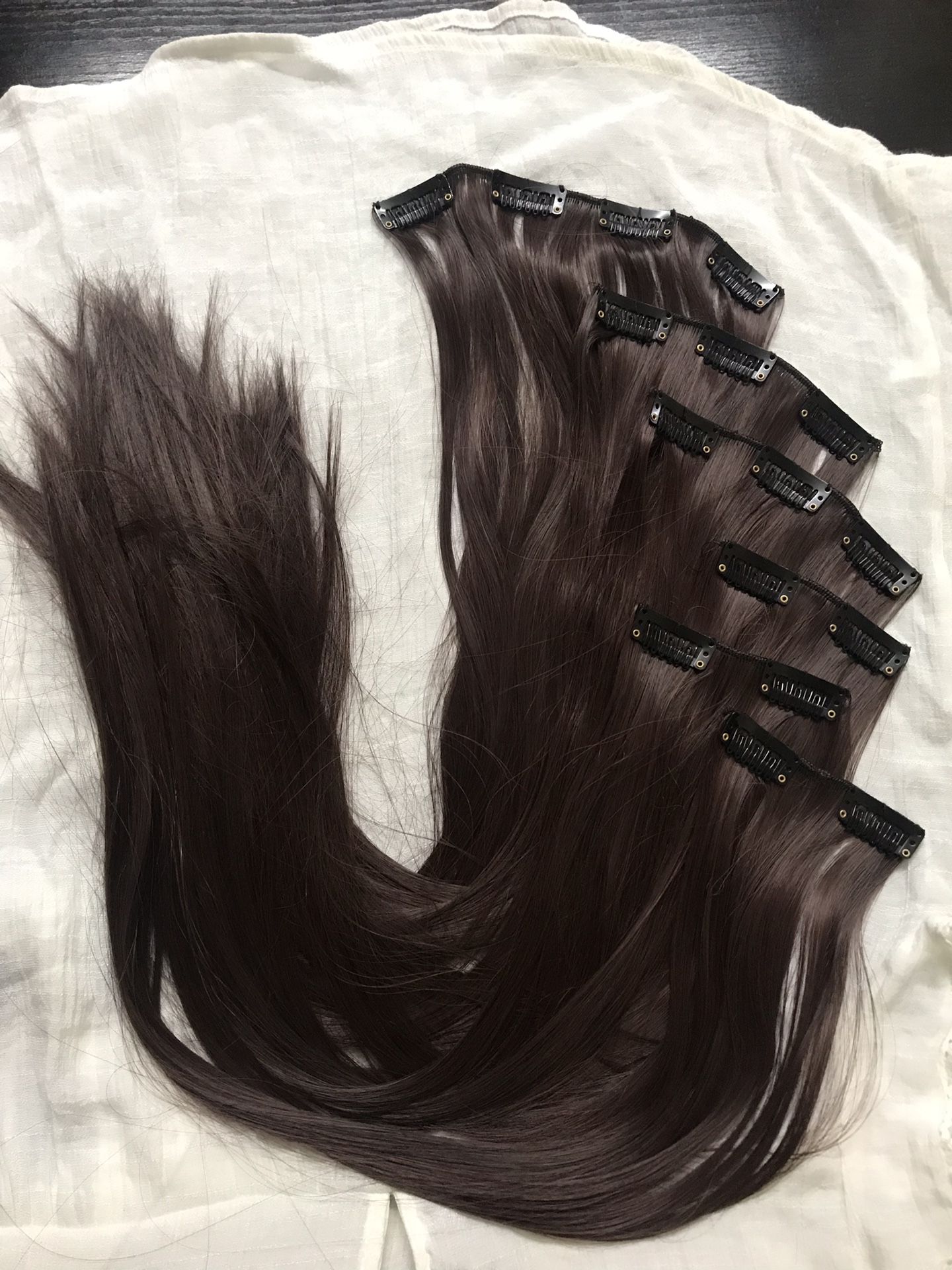 26” 16 Clips hair extension clip in