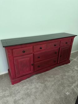 Stunning Refinished Two-Tone Credenza / Dresser / Buffet