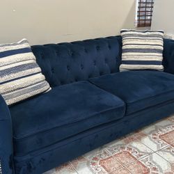 Blue Velvet Couch 