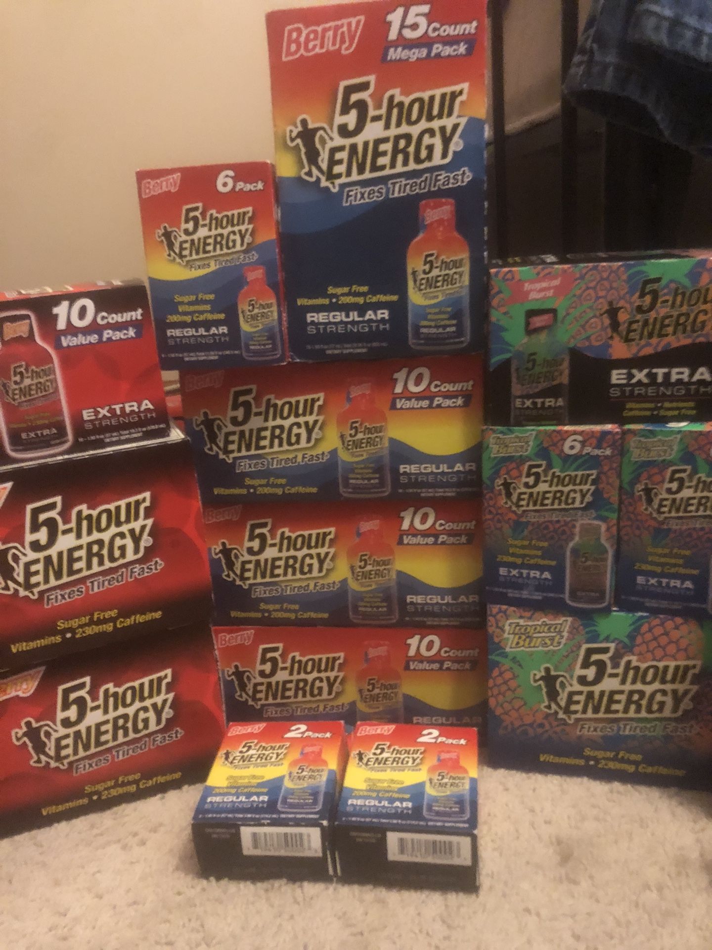 5 Hour Energy Berry Sugar Free 55 total bottles