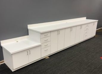 Large White Cabinet Unit with Countertops