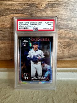 2024 Topps Chrome Update Yoshinobu Yamamoto Prism Refractor PSA 9 Dodgers