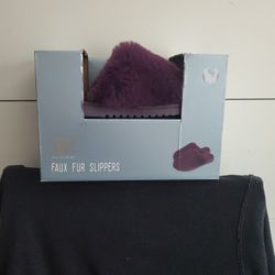 Faux Fur Slippers New In Box