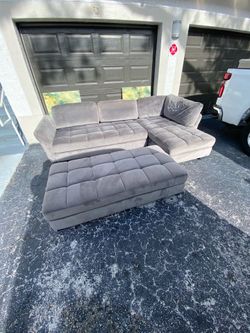 Velvet gray sensational couch