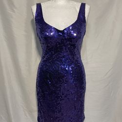 Vintage Nite Line Purple Dress Women’s Size 8