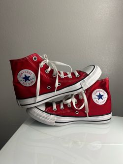 Converse Chuck Taylor All Star High Top Red/ White Canvas Lace-Up Sneakers