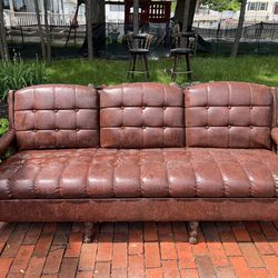 Genuine Leather Couch In Good Shape 
