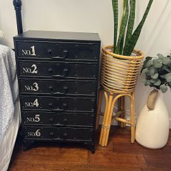 Antique Style Metal Night Stand 6 Drawers 