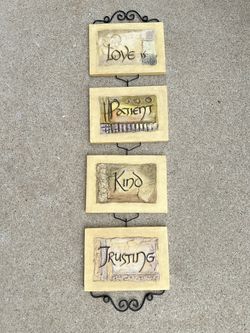 Home Interior Love, Patient, Trusting & Kind Wall Decor