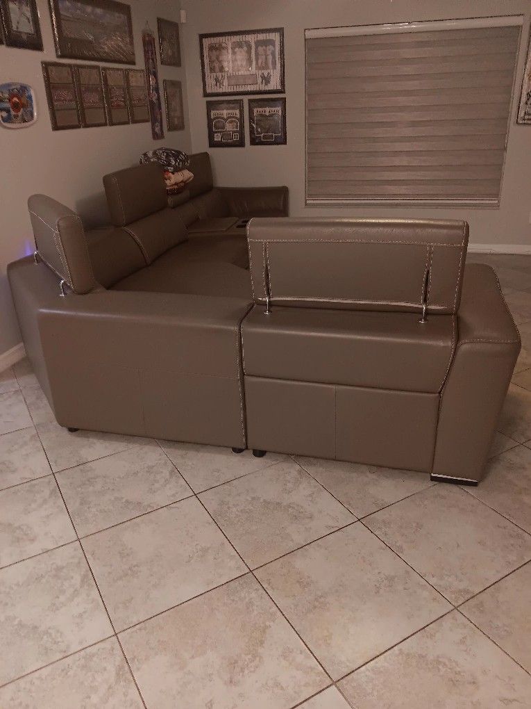 Leather Recliner Sofa