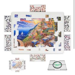 New!!  GREAT GIFT IDEA!  Lightweight 1500 Pc Rotating Puzzle Board W/Drawers $35 (#772)
