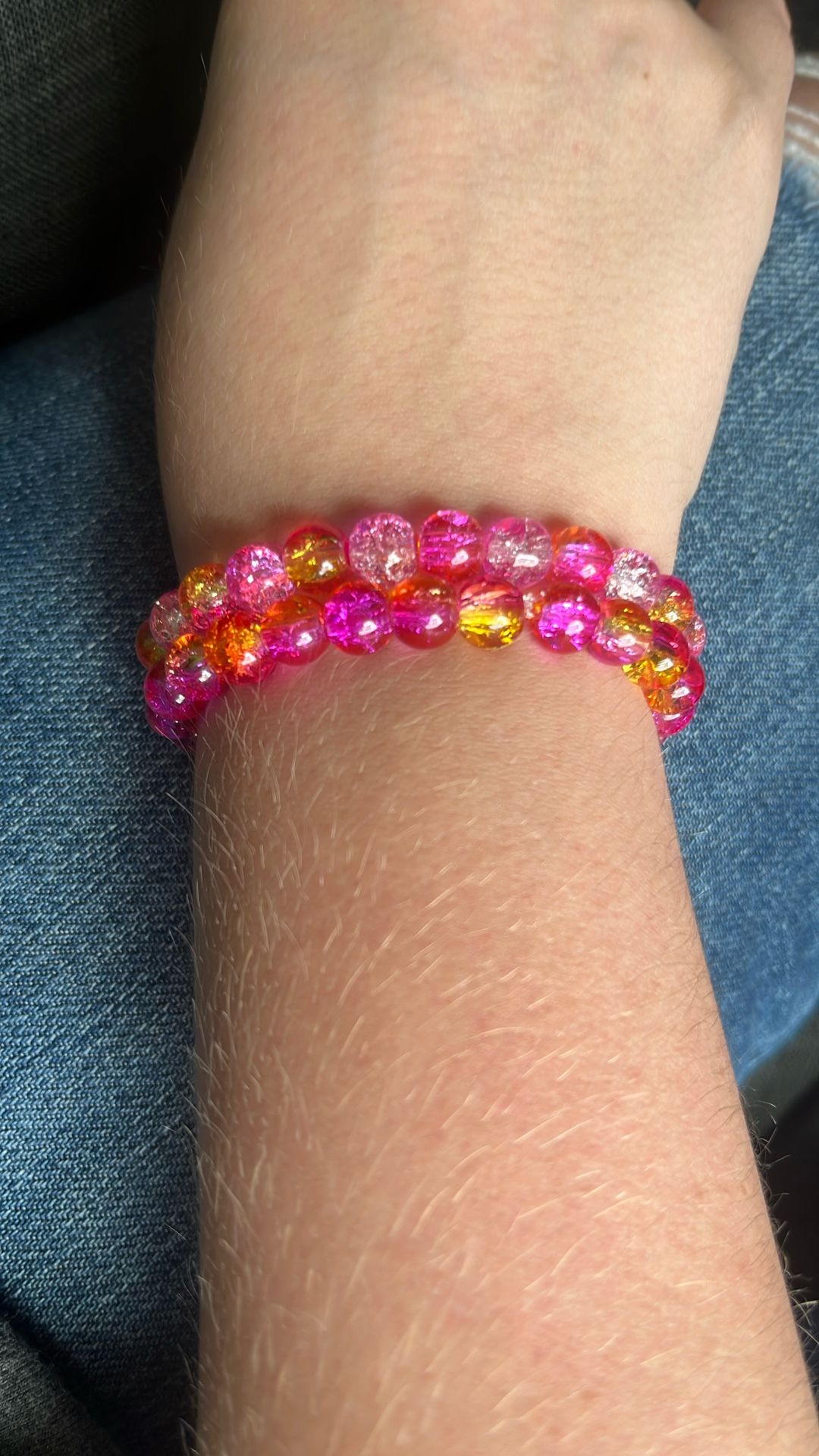 Pink and orange bracelet