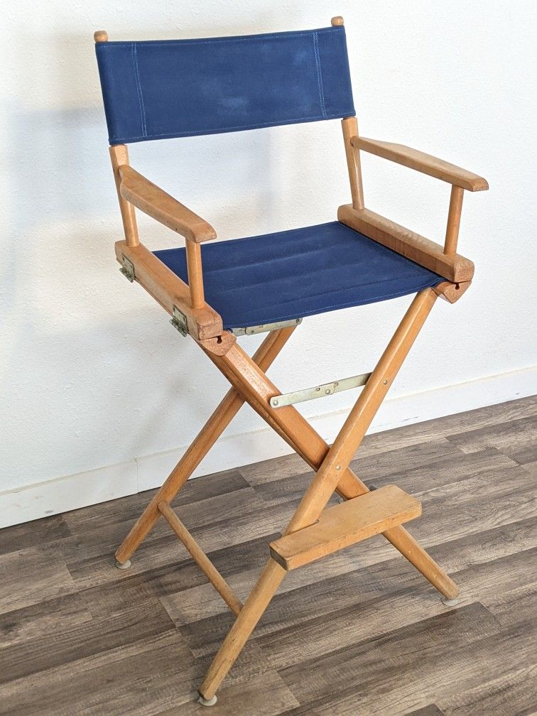 Vintage TELESCOPE Foldable Director's Chair - Royal Blue