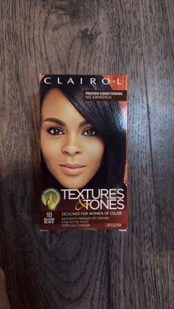 Clairol Textures & Tones Hair Dye Ammonia-Free Permanent Hair Color Creme, 1B Silken Black, 1 Application