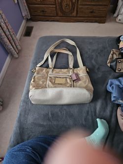 Tan Coach Laptop/Work Bag