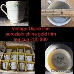 $60 Vintage Diane Tea Cups (12)