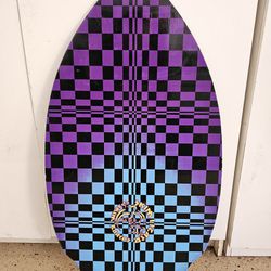 Slick Lizard Skim Promo Wood Skim board 35x20 Inches Blue Checkered