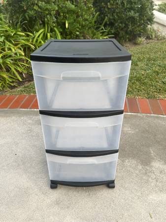 Sterlite 3-drawer Storage Cart Tower Organizer (Caster Wheels)