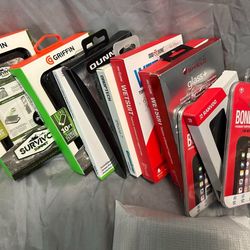 assortment of iPhone 6 & 7 cases and screen protectors