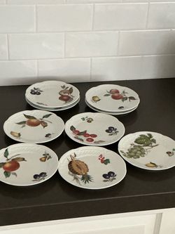 Fruit Pattern Ceramic Dessert Plates Set