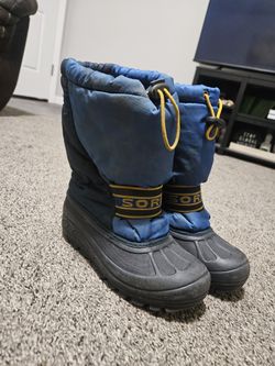 Sorel Cub II Kids Winter Snow Boots Blue Yellow US 3