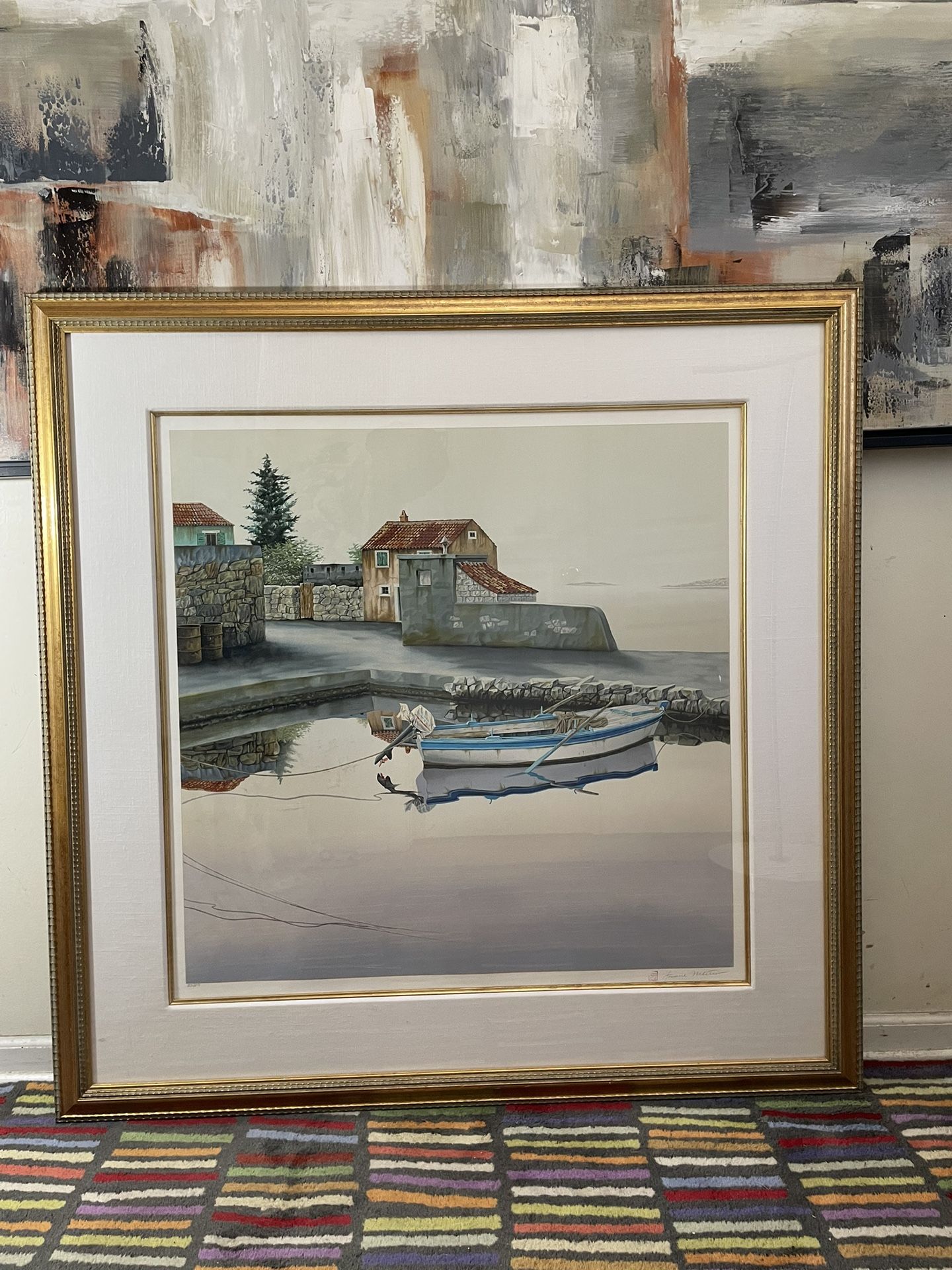 Framed Frane Mlinar Limited Edition Hand Signed Serigraph Hand Signed Print Evening Mist -203 of 275