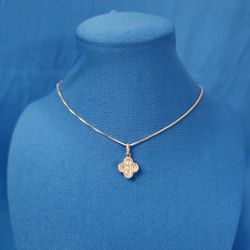 Moissanite Pave Clover Pendant 