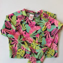 New Target Cat & Jack Girls Long Sleeve Swimsuit Top