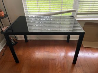 Black glass table