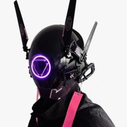 Punk Mask Cosplay for Men and Women, LED Round Light Mask Cosplay Halloween Fit Party Music Festival Accessories