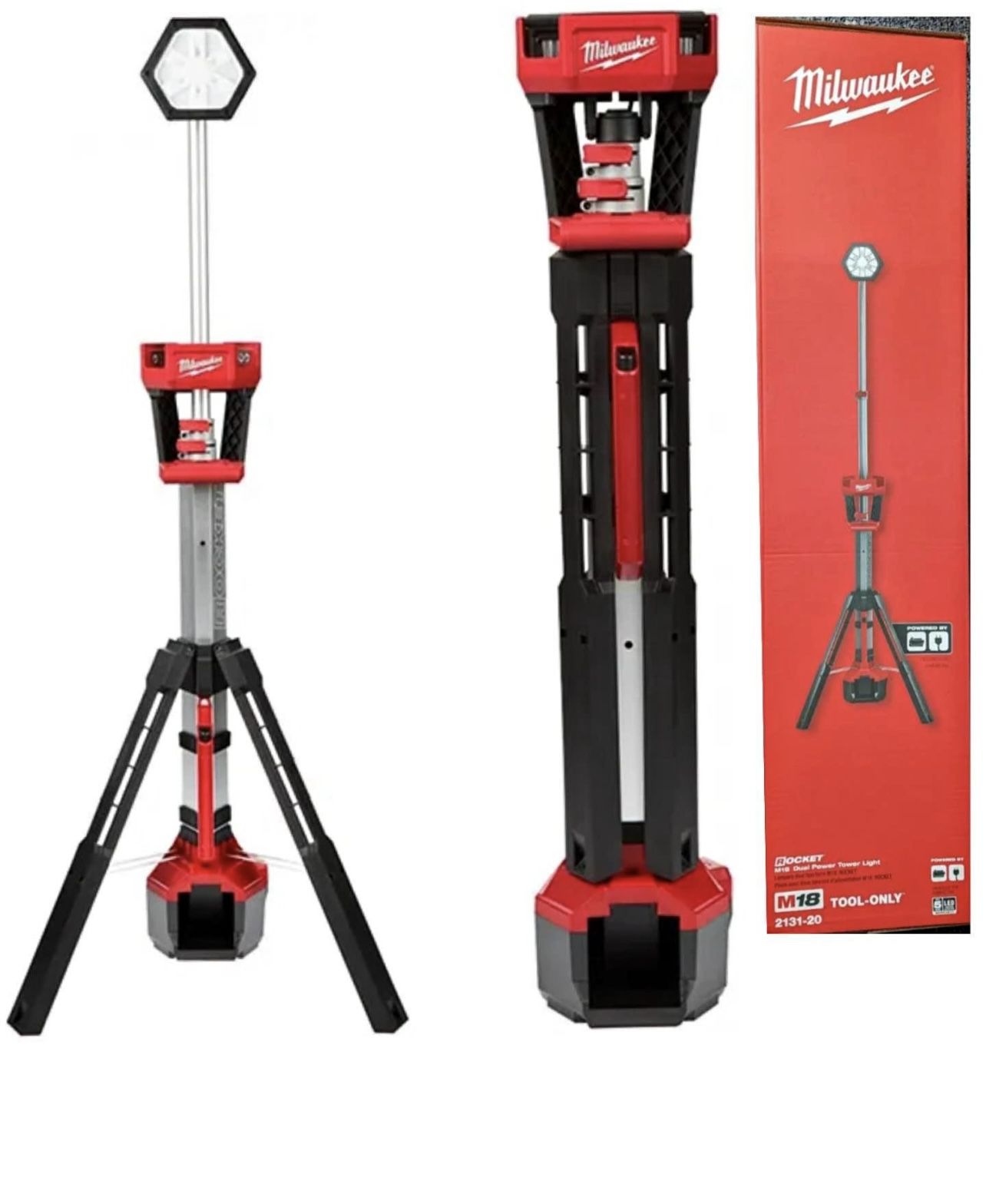 Milwaukee M18 18-Volt Lithium-Ion Cordless Rocket Dual Power Tower Light (Tool-Only)