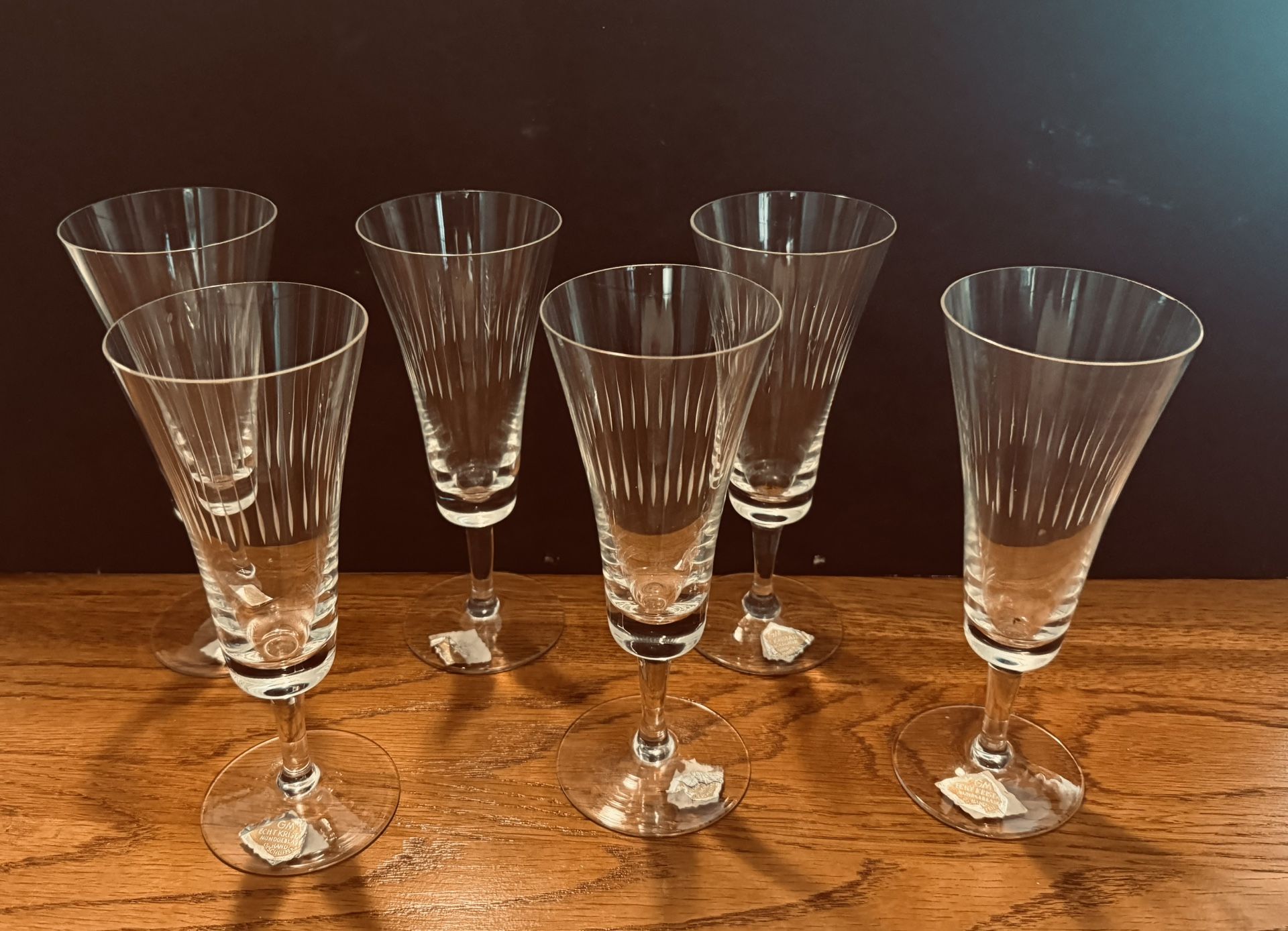 1970 Crystal Champagne Flutes