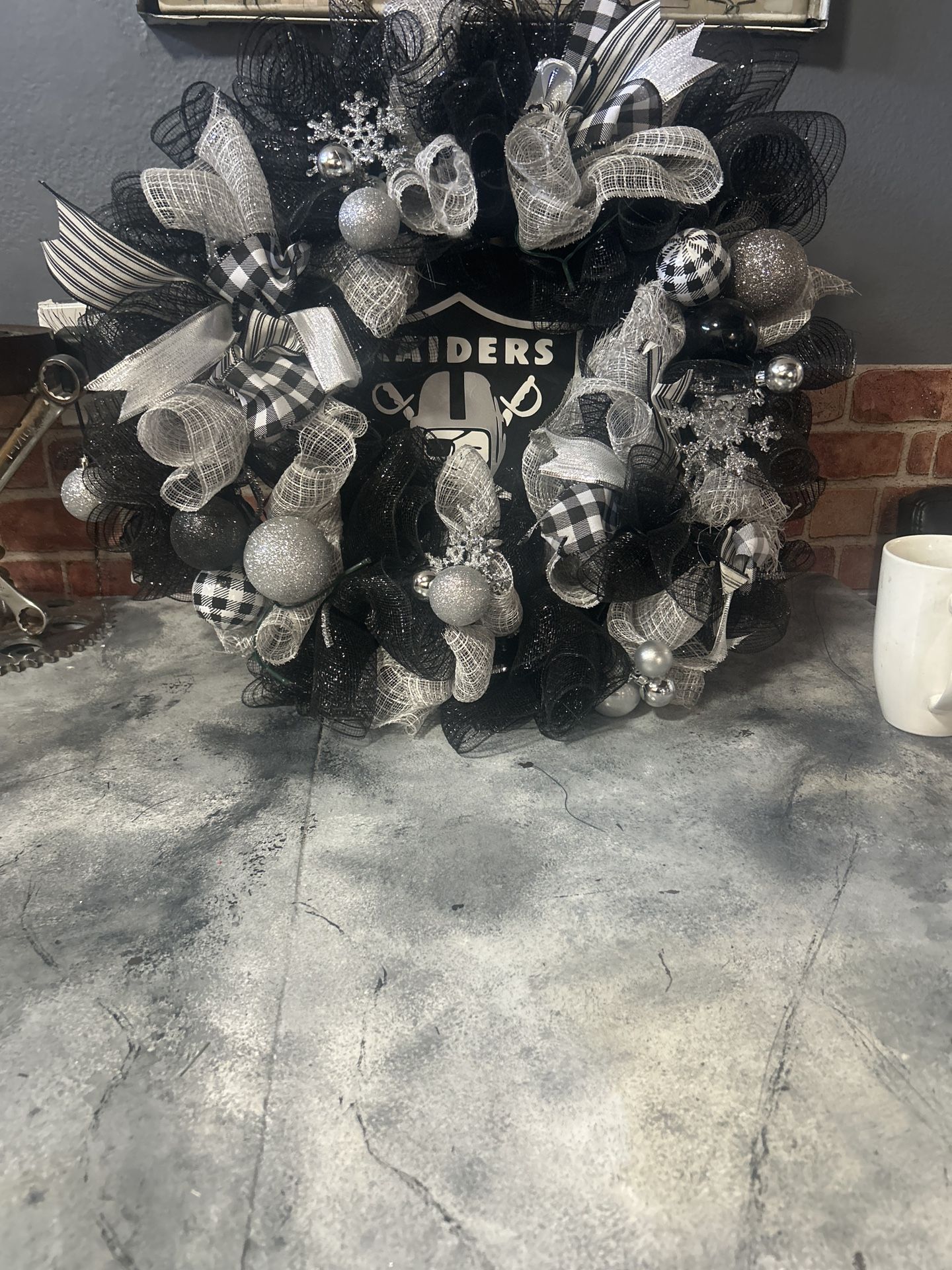 Raiders Christmas Wreath