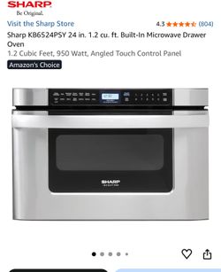harp KB6524PSY 24 in. 1.2 cu. ft. Built-In Microwave Drawer Oven 1.2 Cubic Feet, 950 Watt, Angled Touch Control Panel