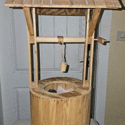 Decorative Wood Well With Stand  