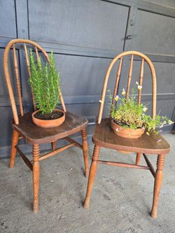 Vintage Wood Garden Chairs