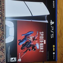 Sony PS5 Slim Digital Edition 1TB Video Game Console, Spider-Man 2 Inc. - White