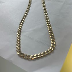 14 Kt, Genuine Gold , Not Plated , 22” Curb Link Necklace 5 1/2 Millimeters Wide