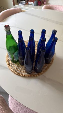 Glass bottles royal blue color