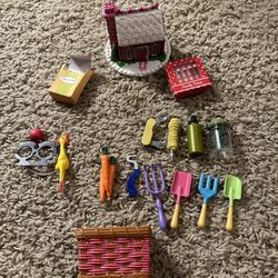 American girl, doll, gardening, outdoor, gingerbread, magic Trick, Crayons