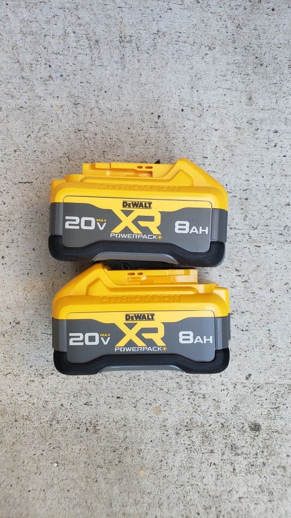 Dewalt 20v Powerpack Batteries 8.0 Ah XR Brand New 