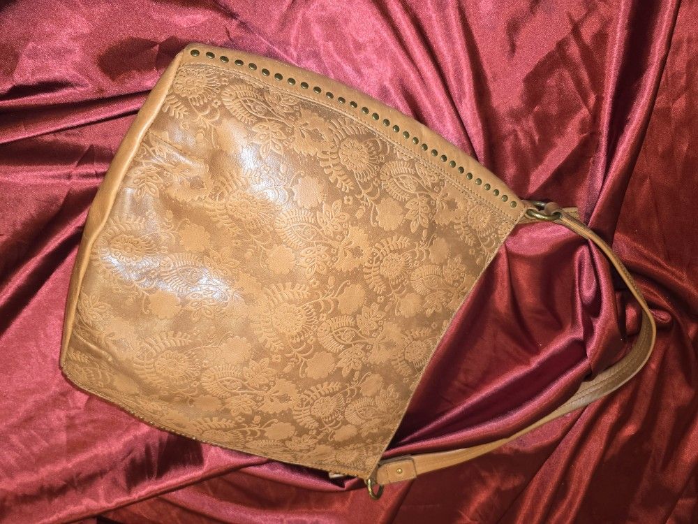 The Sak Cognac Leather Shoulder Purse
