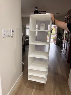 White Hanging Closet Organizer 6-Shelf
