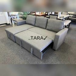 gray sectional sofa with storage chaise and pull out bed