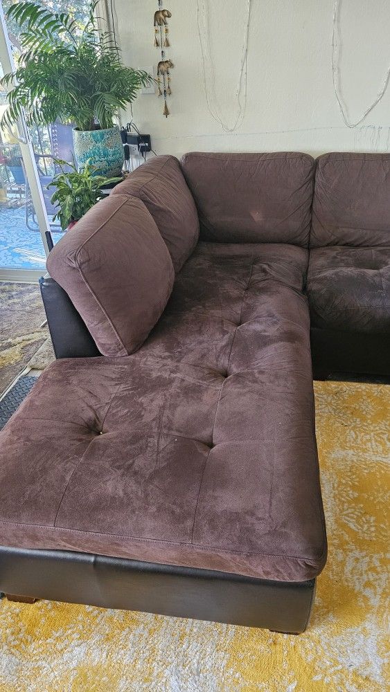 Free Brown Sectional Sofa - Used!